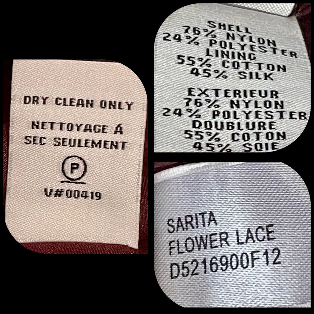 ▪️DIANE von FURSTENBERG▪️Burgundy 'Sarita' Poppy Flower Lace Overlay Dress - Picture 5 of 6